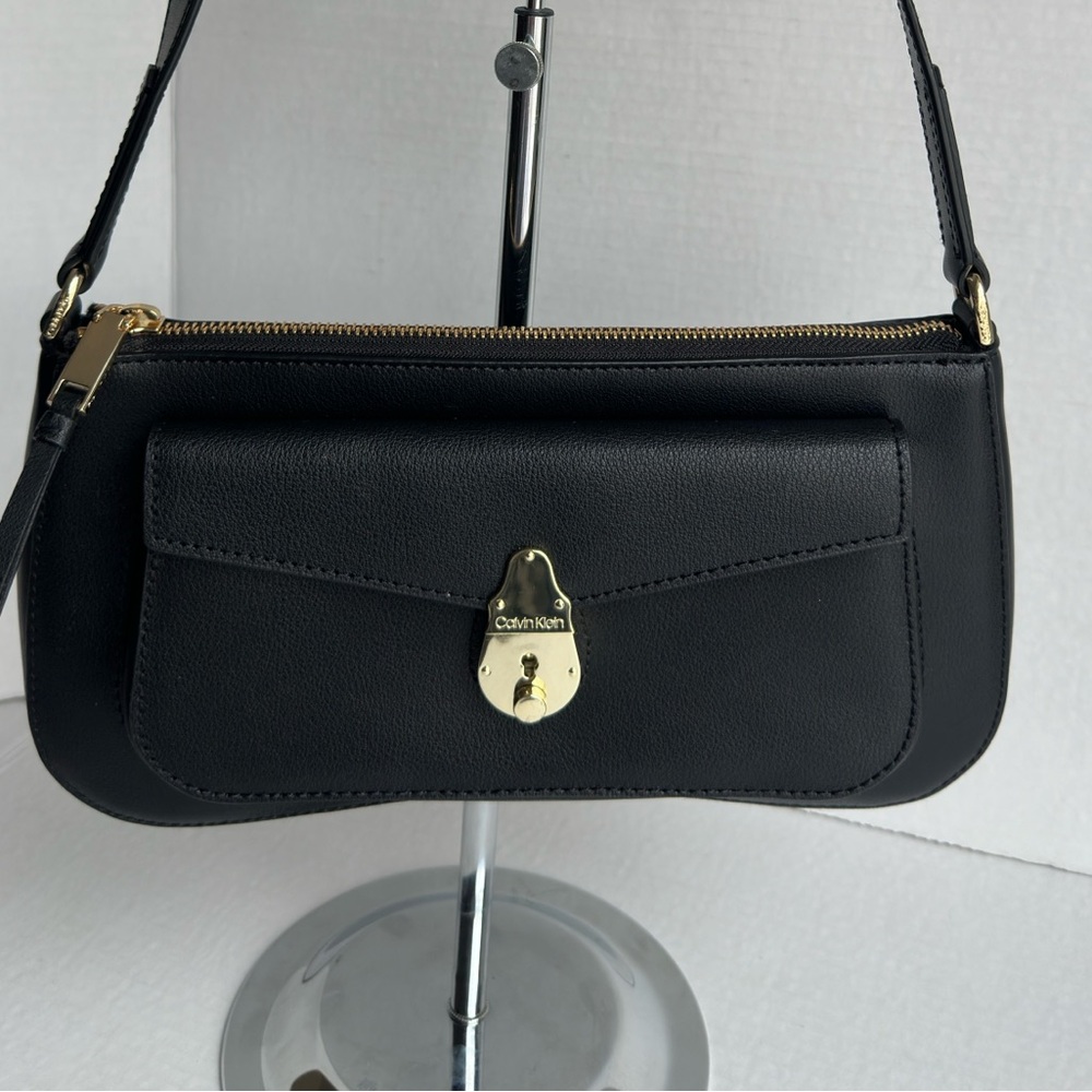 Calvin klein || Woman’s hobo purse black leather bag - Picture 12 of 16
